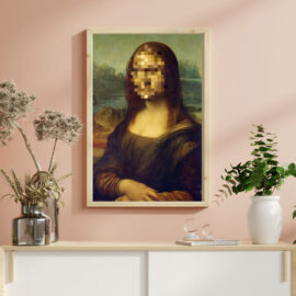 Abstract digital artwork of Mona Lisa