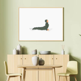 Art print of soldier in a yoga pose