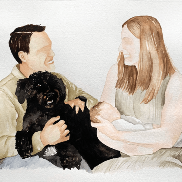 Watercolour family portrait